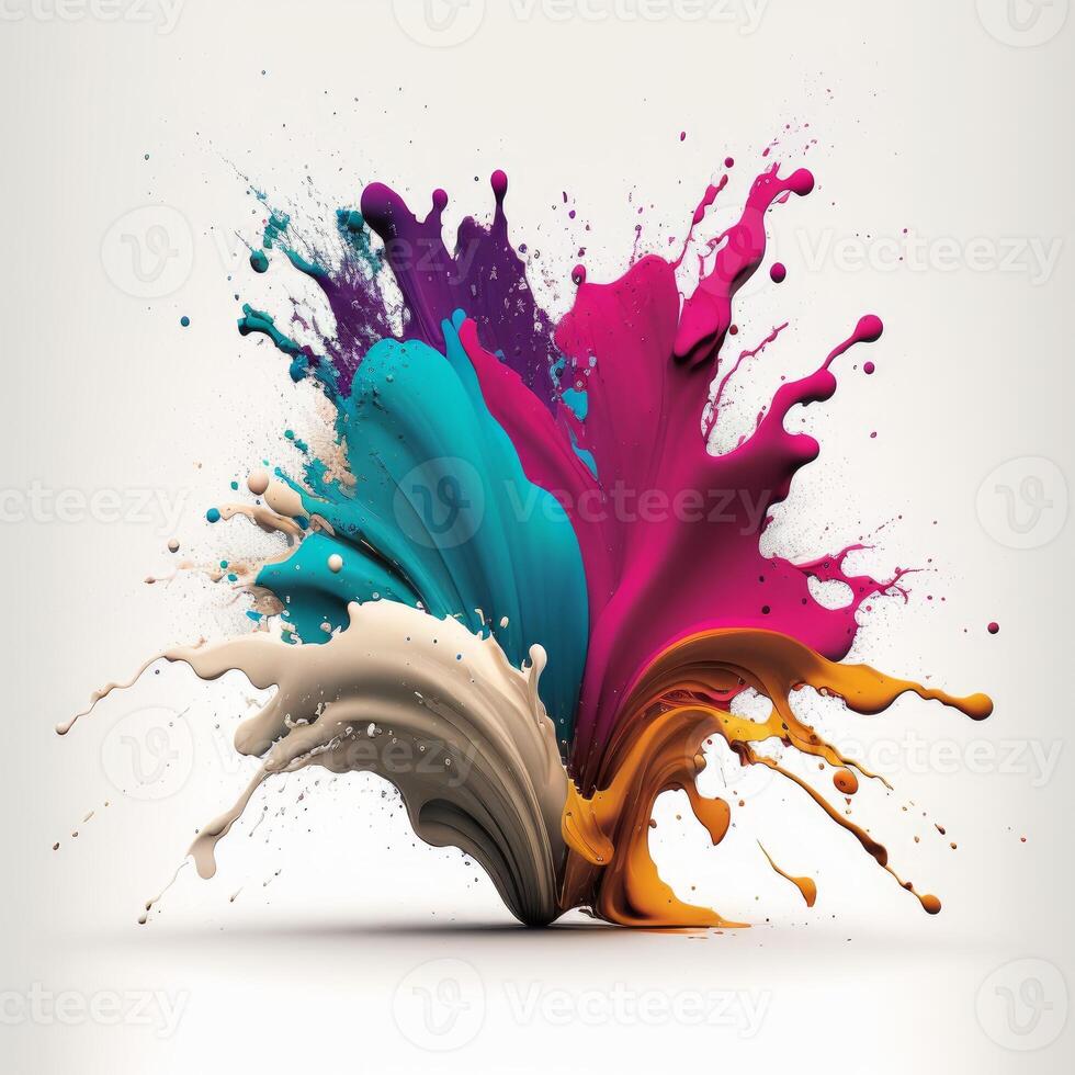 Powder splash vibrant color with white background photo