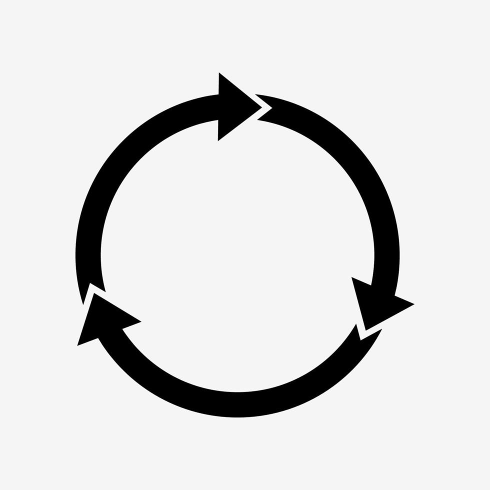 Arrow symbol. Recycling sign on white background. Vector illustration ...