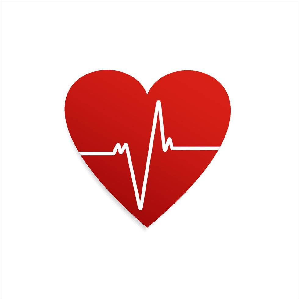 Heartbeat. Heart shape icon. Cardiogram of heart. Vector illustration