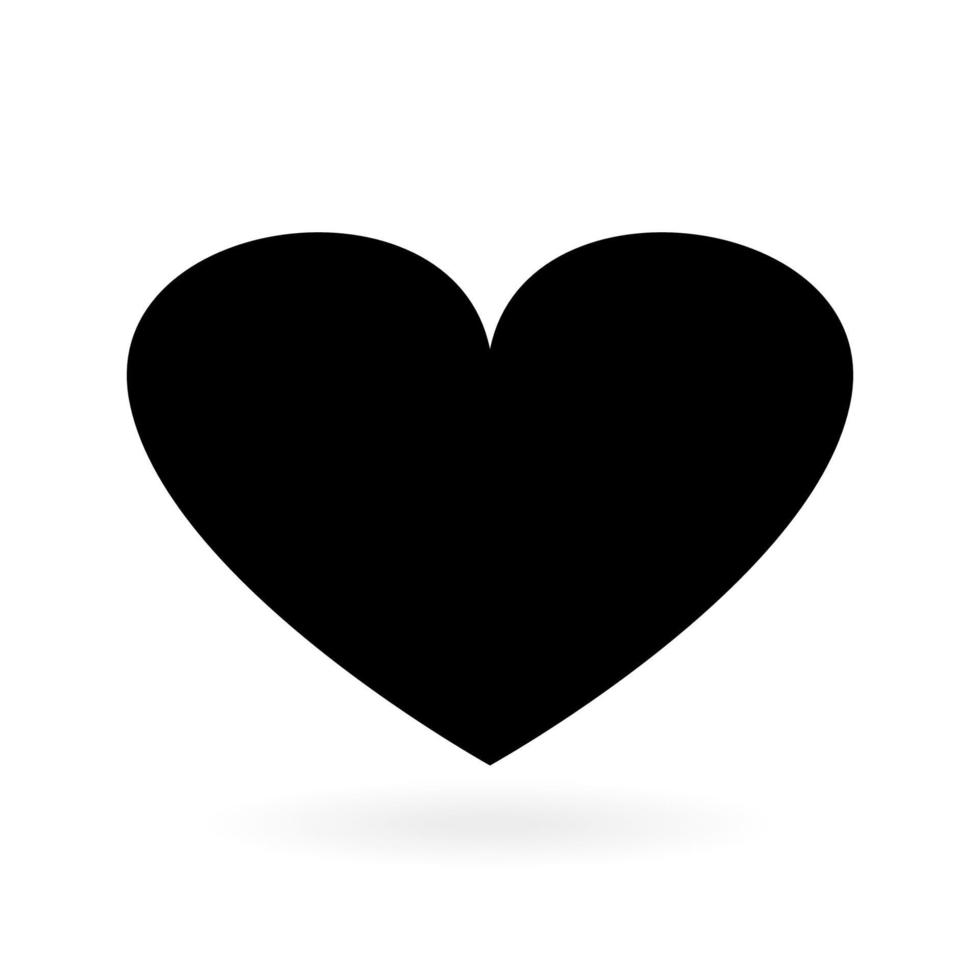 Heart shape in black color. Heart symbol. Vector illustration.