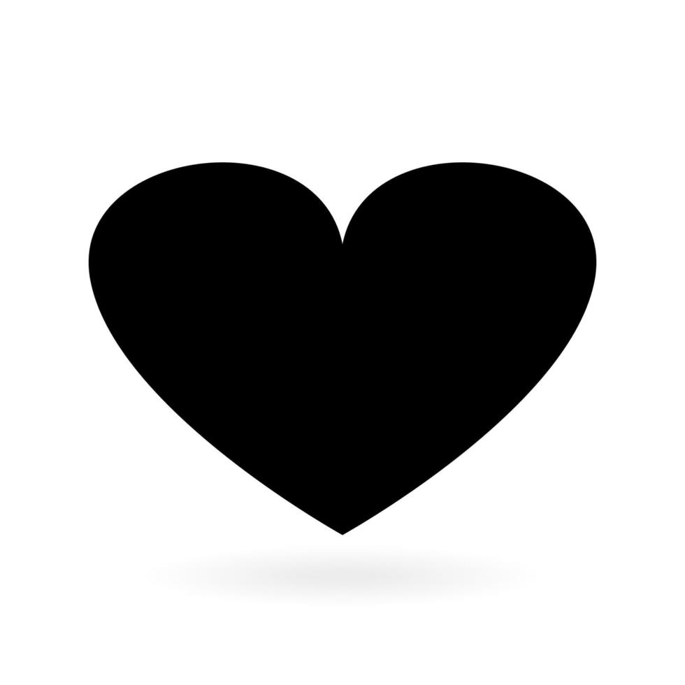 Heart shape in black color. Heart symbol. Vector illustration.