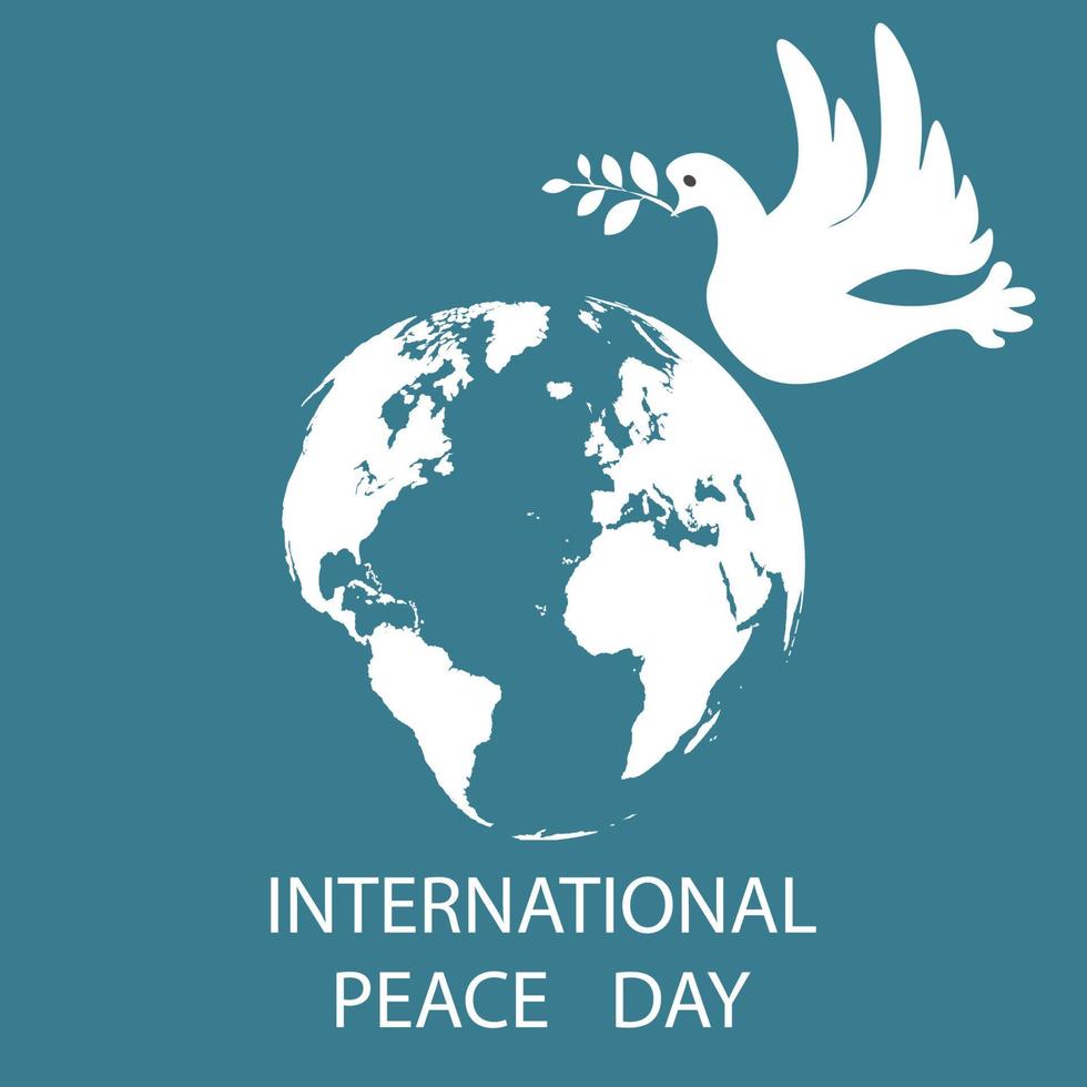 International Day of Peace. 21 September. World Peace Day greeting card. Vector illustration