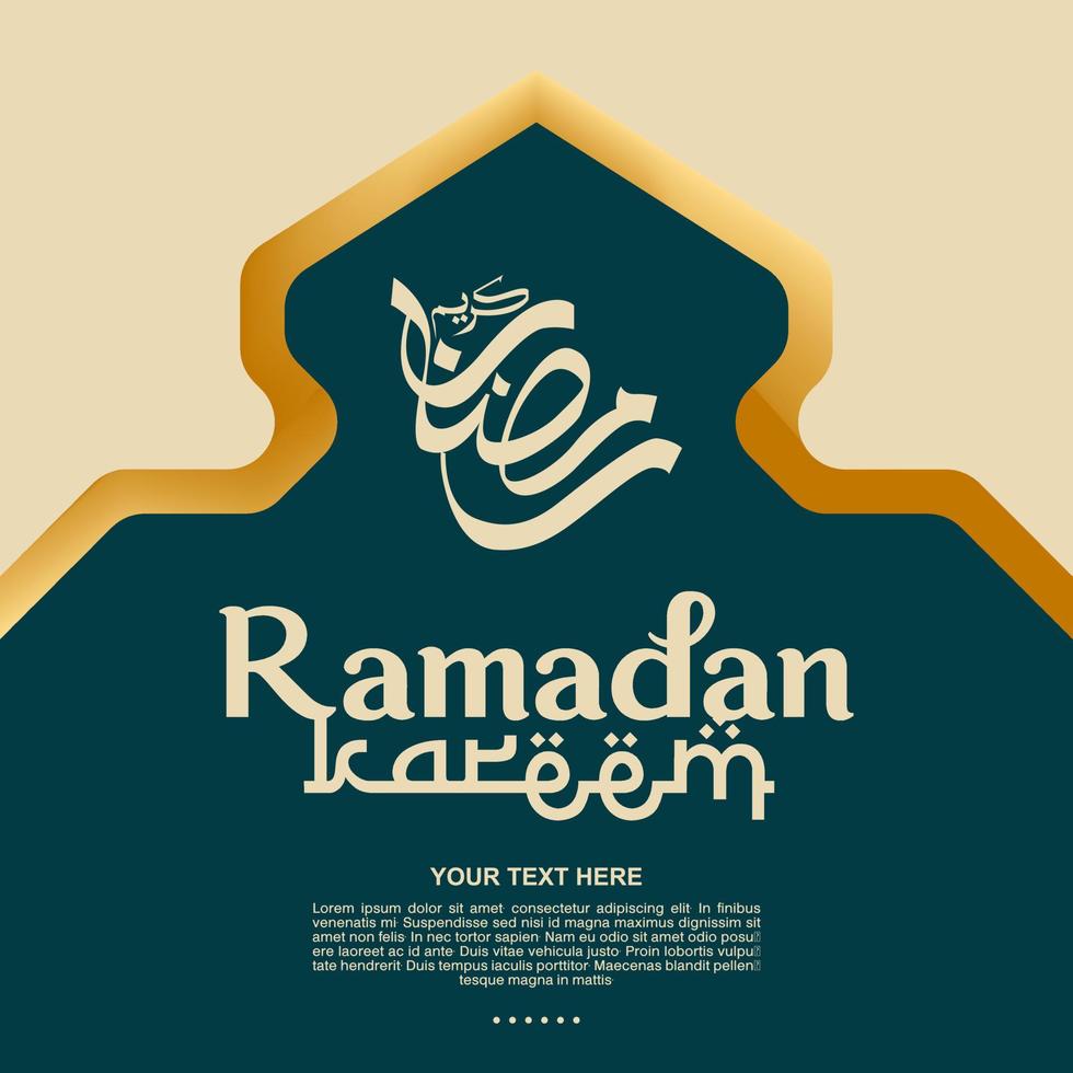 Ramadán kareem vector diseño para bandera, tarjeta, póster, social medios de comunicación alimentar, y antecedentes. el Ramadán Kareem, eid al-fitr y eid al-adha. vector