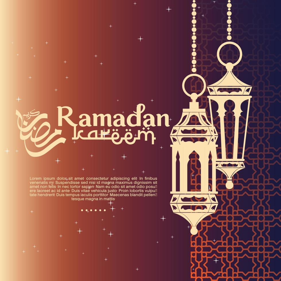 Ramadán kareem vector diseño para bandera, tarjeta, social medios de comunicación alimentar, fondo, lata ser usado como un tarjeta, y web. adicional a el diseño de el Ramadán Kareem, eid al-fitr y eid al-adha. vector