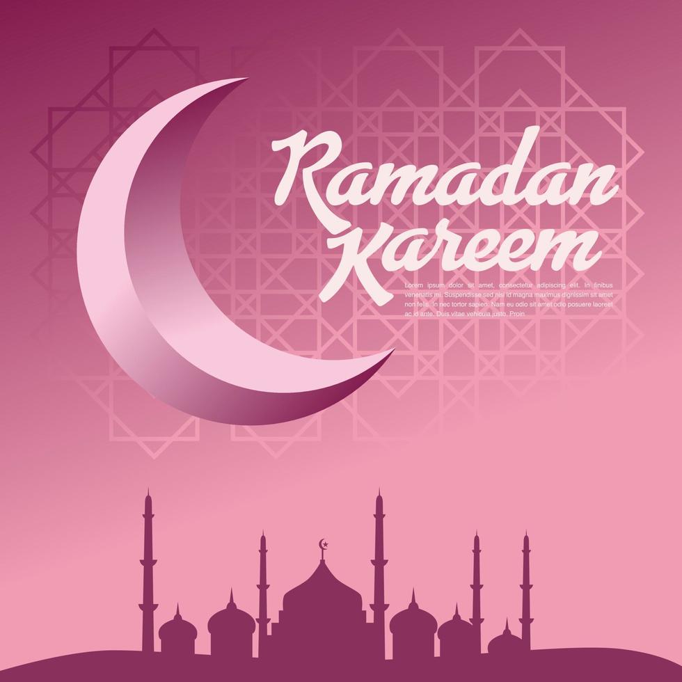 Ramadán kareem vector diseño para bandera, tarjeta, póster, social medios de comunicación alimentar, y antecedentes. el Ramadán Kareem, eid al-fitr y eid al-adha. vector