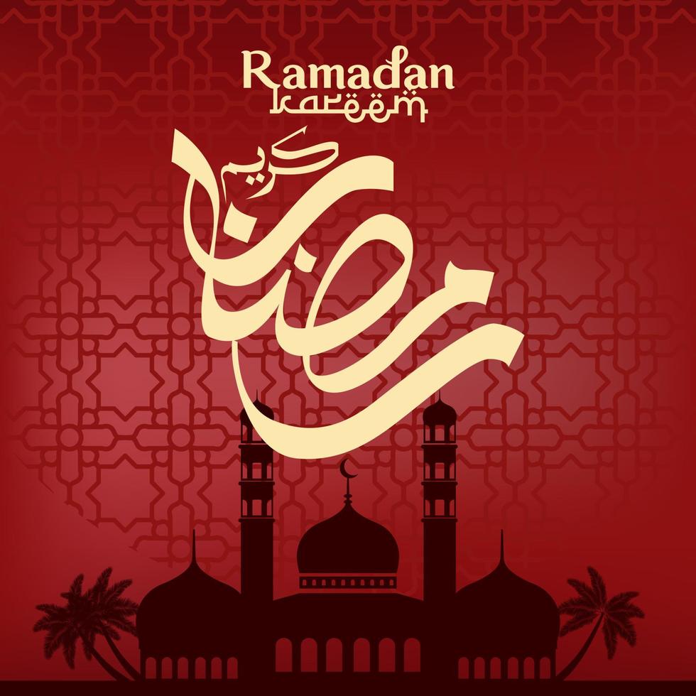 Ramadán kareem vector diseño para bandera, tarjeta, póster, social medios de comunicación alimentar, y antecedentes. el Ramadán Kareem, eid al-fitr y eid al-adha. vector