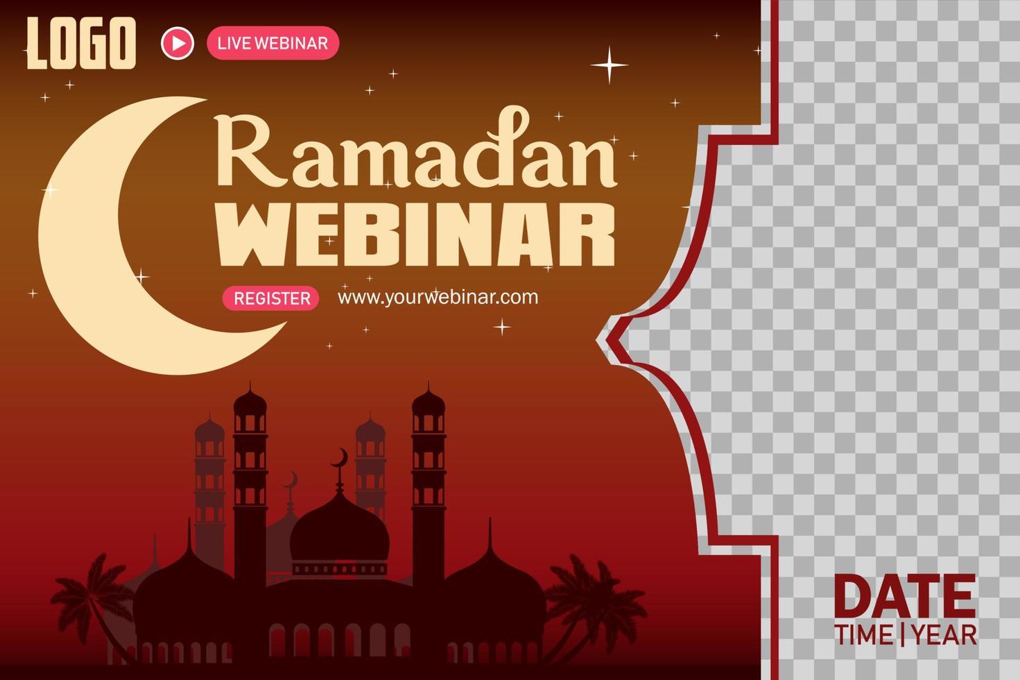 Islamic Background for Social media post template, business webinar, marketing webinar, Education, Online Class program, Etc vector