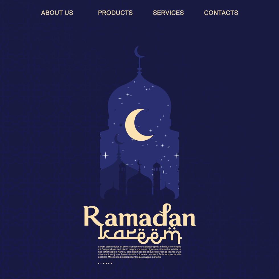 Ramadán kareem vector diseño para bandera, tarjeta, póster, social medios de comunicación alimentar, y antecedentes. el Ramadán Kareem, eid al-fitr y eid al-adha. vector