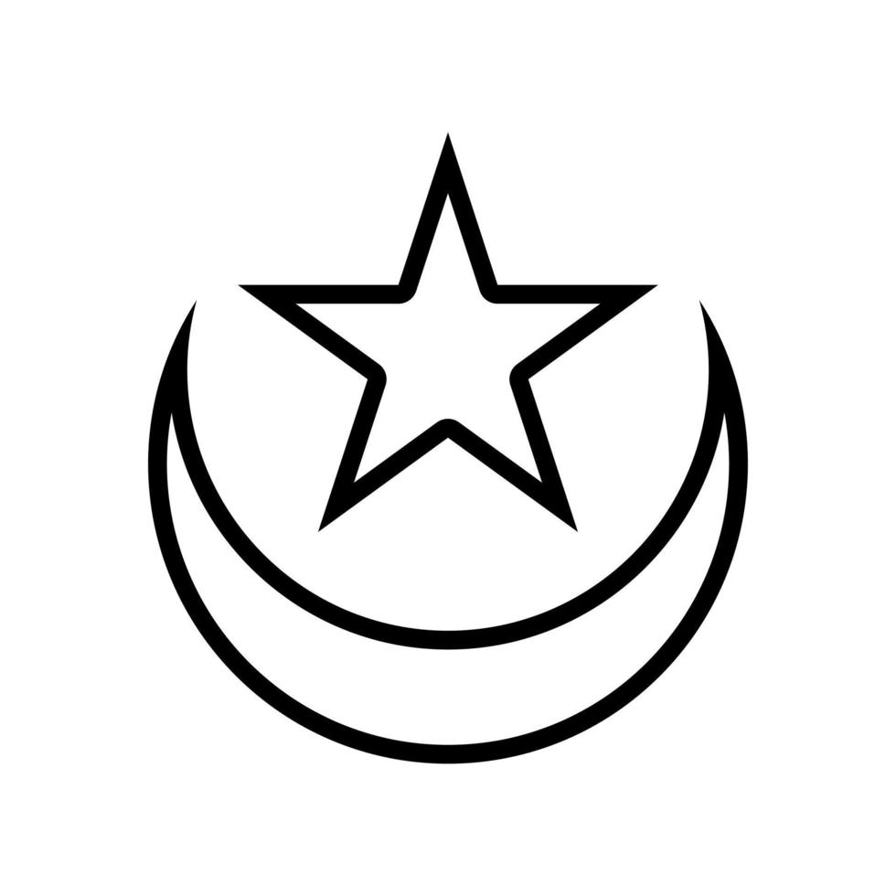 ilustración de un creciente Luna y estrella. islámico símbolo. islámico íconos lata ser usado para el mes de ramadán, eid y eid al-adha. para logo, sitio web y póster diseños vector