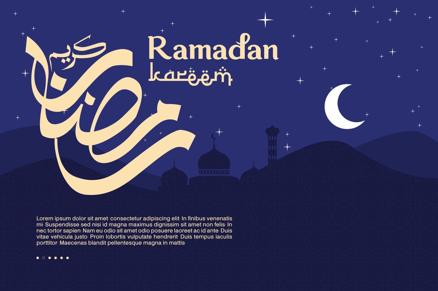mosque, crescent moon and stars on a blue background. can be used as a card, web, and background. vector