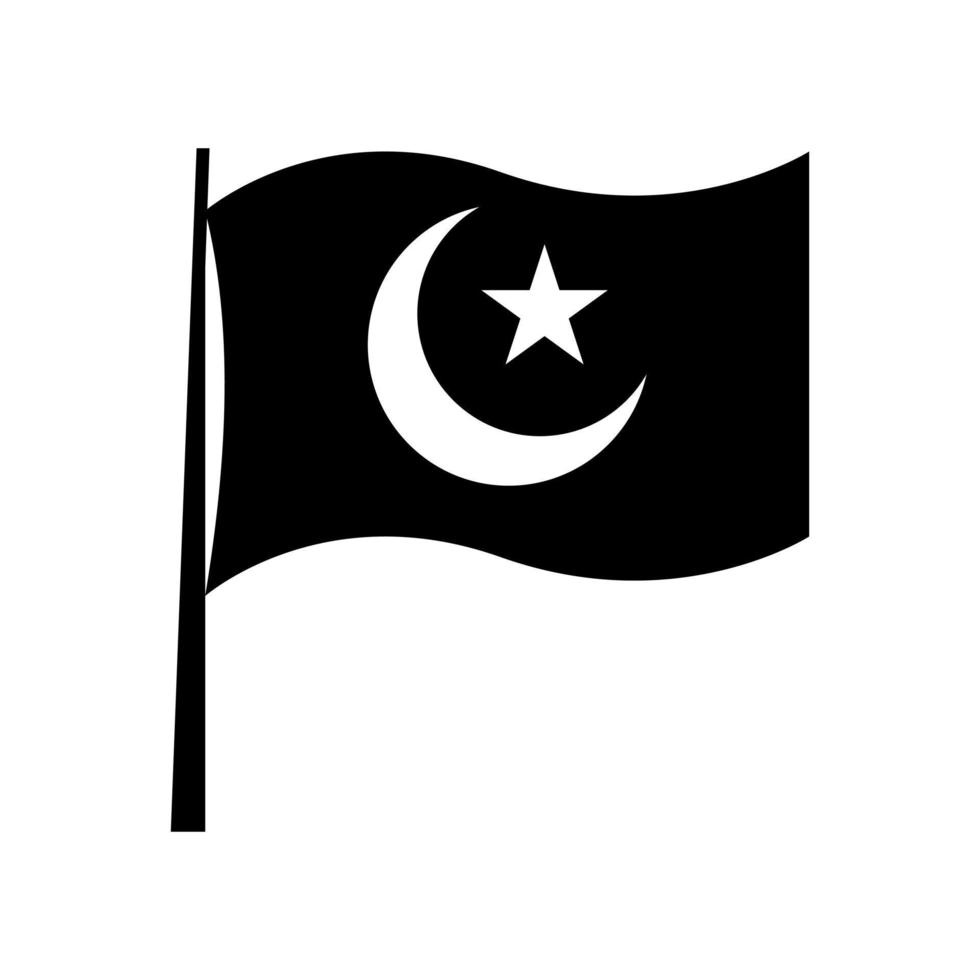 ilustración de un bandera con un estrella Luna imagen. islámico íconos lata ser usado para el mes de ramadán, eid y eid al-adha. para logo, sitio web y póster diseños vector