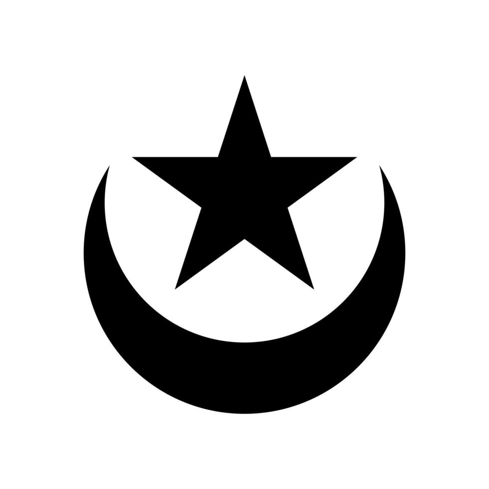 illustration of a crescent moon and star. Islamic symbol. Islamic icons can be used for the month of Ramadan, Eid and Eid Al-Adha. for logo, website and poster designs. vector