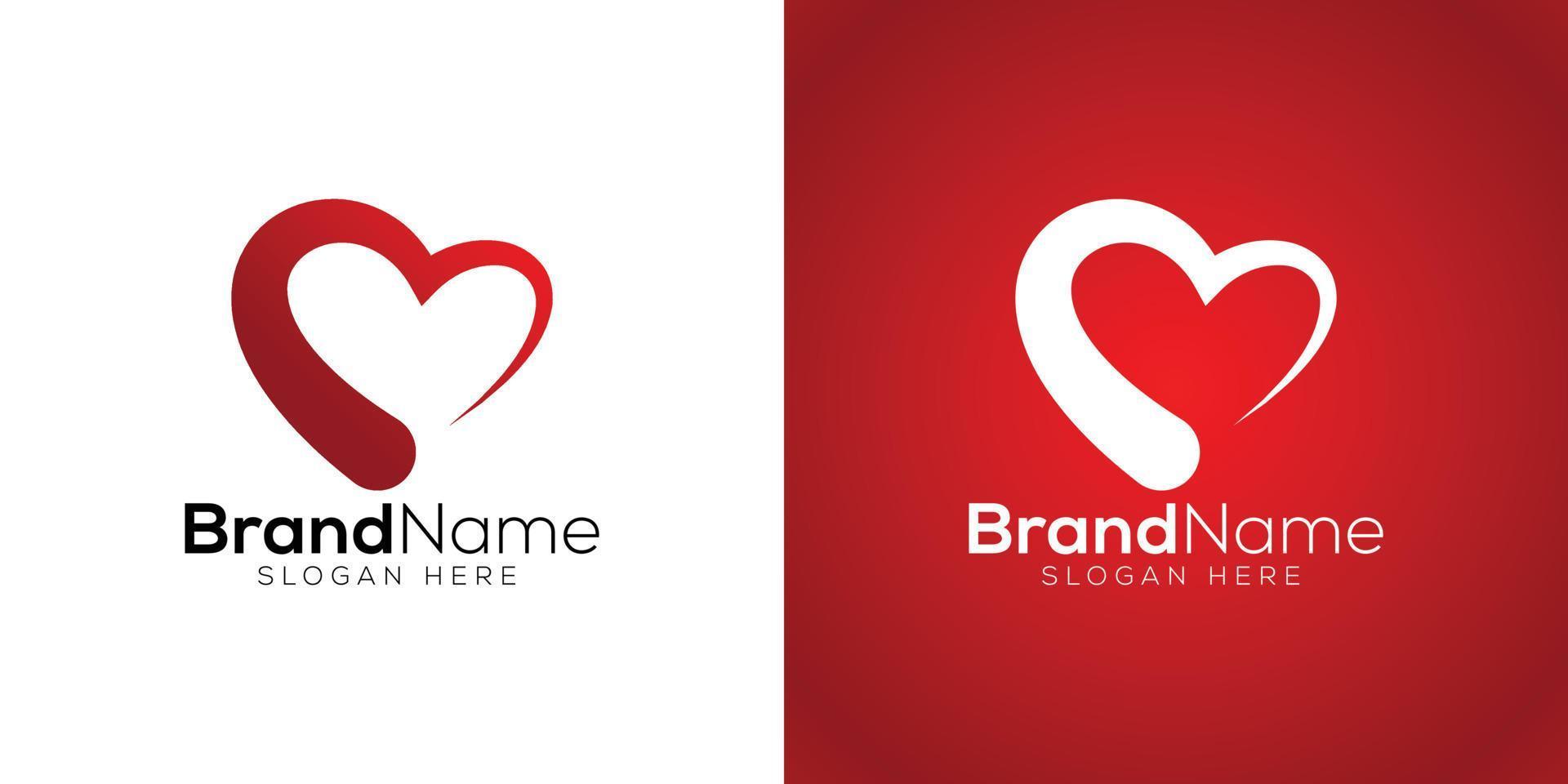 Professional love icon logo design template 3 vector