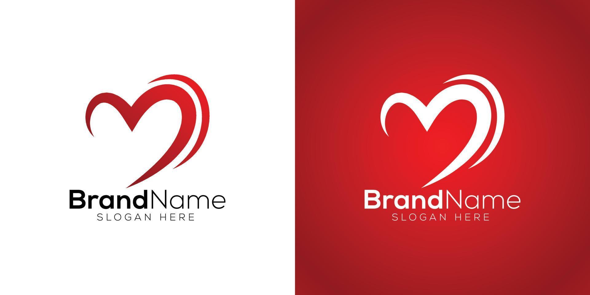 Professional love icon logo design template vector