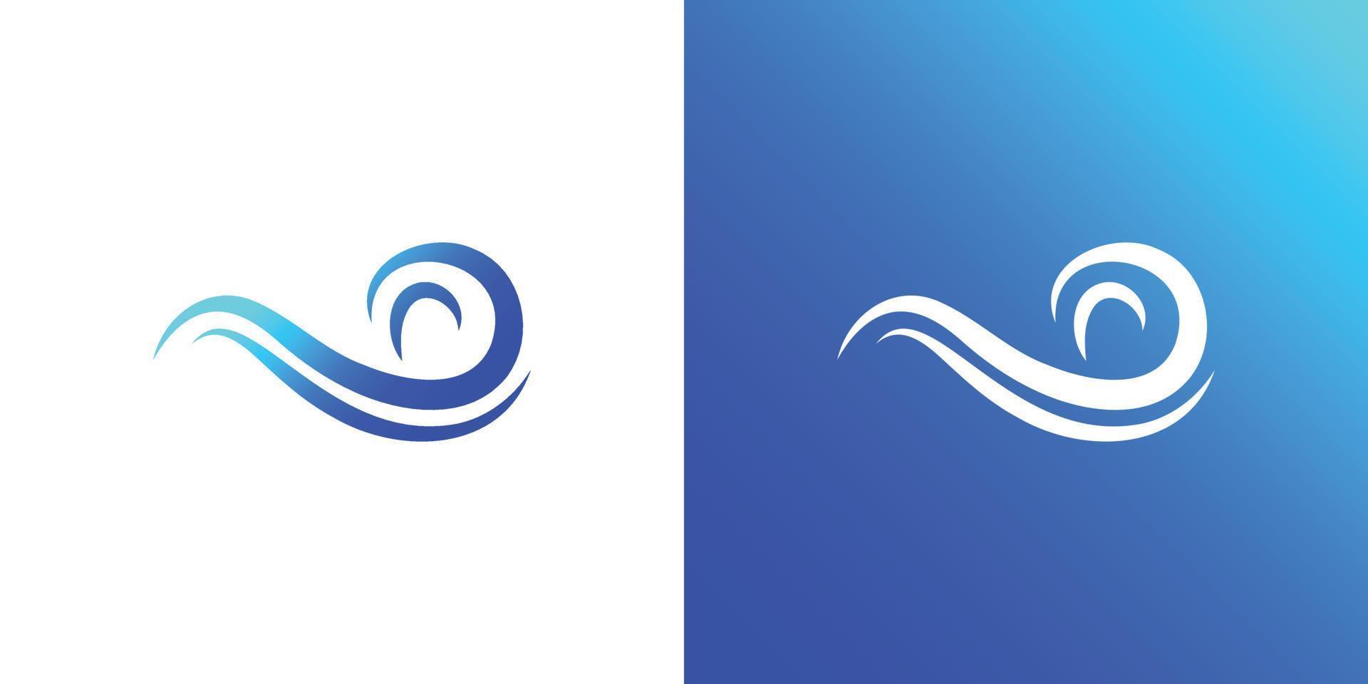 Professional wave icon logo design template on white and blue background.txt vector