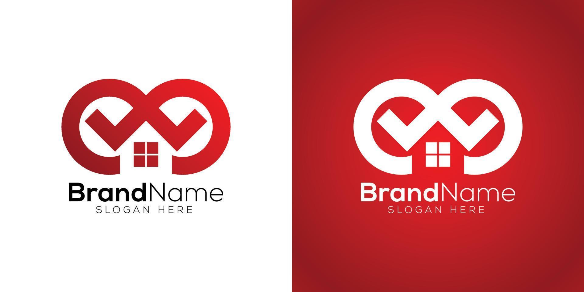 Strong home icon logo design template vector