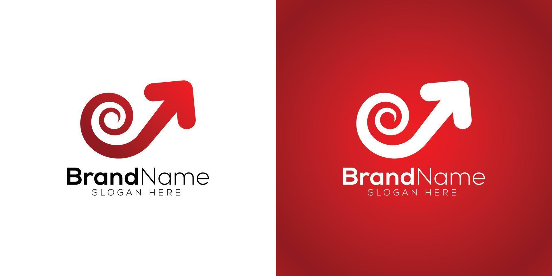 Business growth arrow logo design template vector