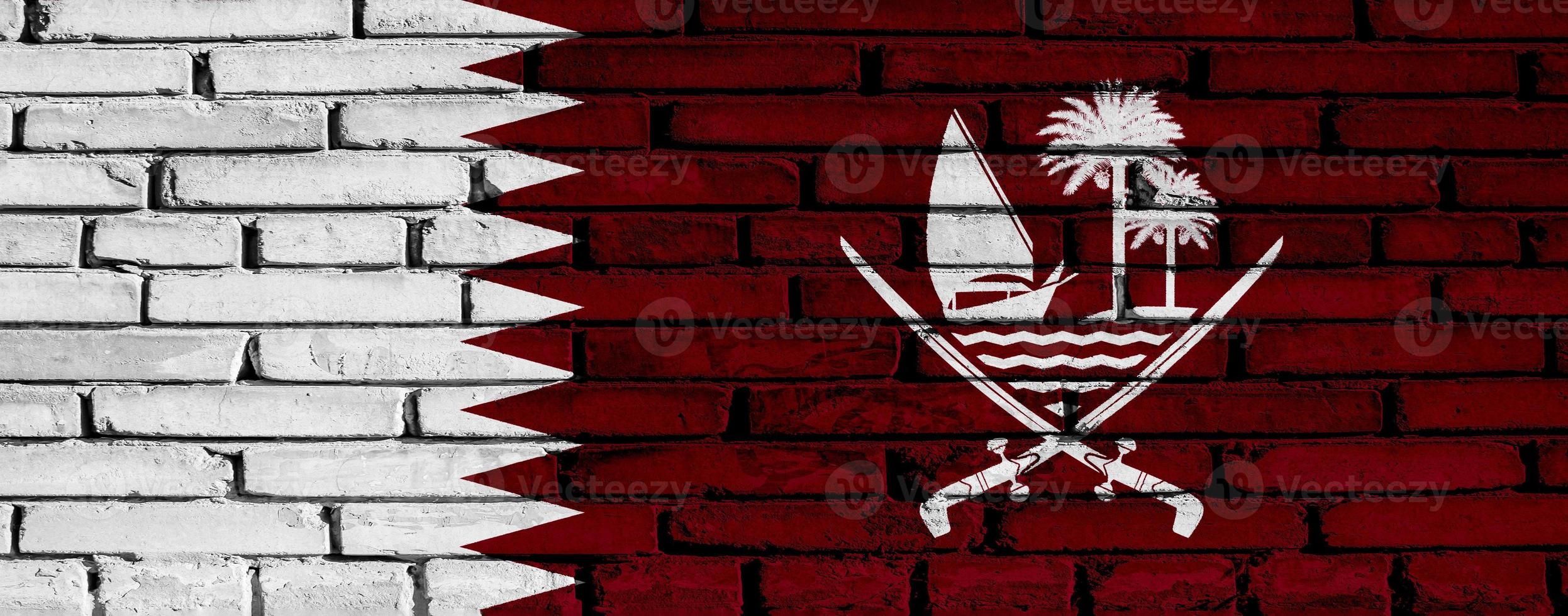 Flag of Qatar on a textured background. Concept collage. photo