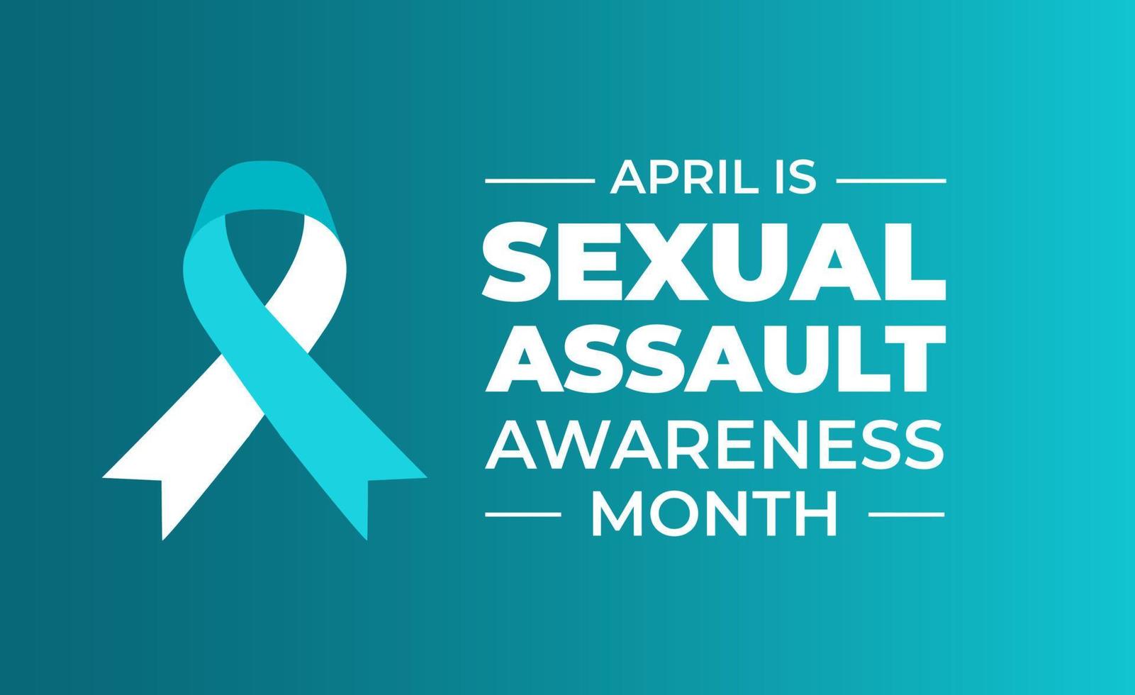 Sexual assault awareness month background or banner design template with ribbon. Vector illustration.