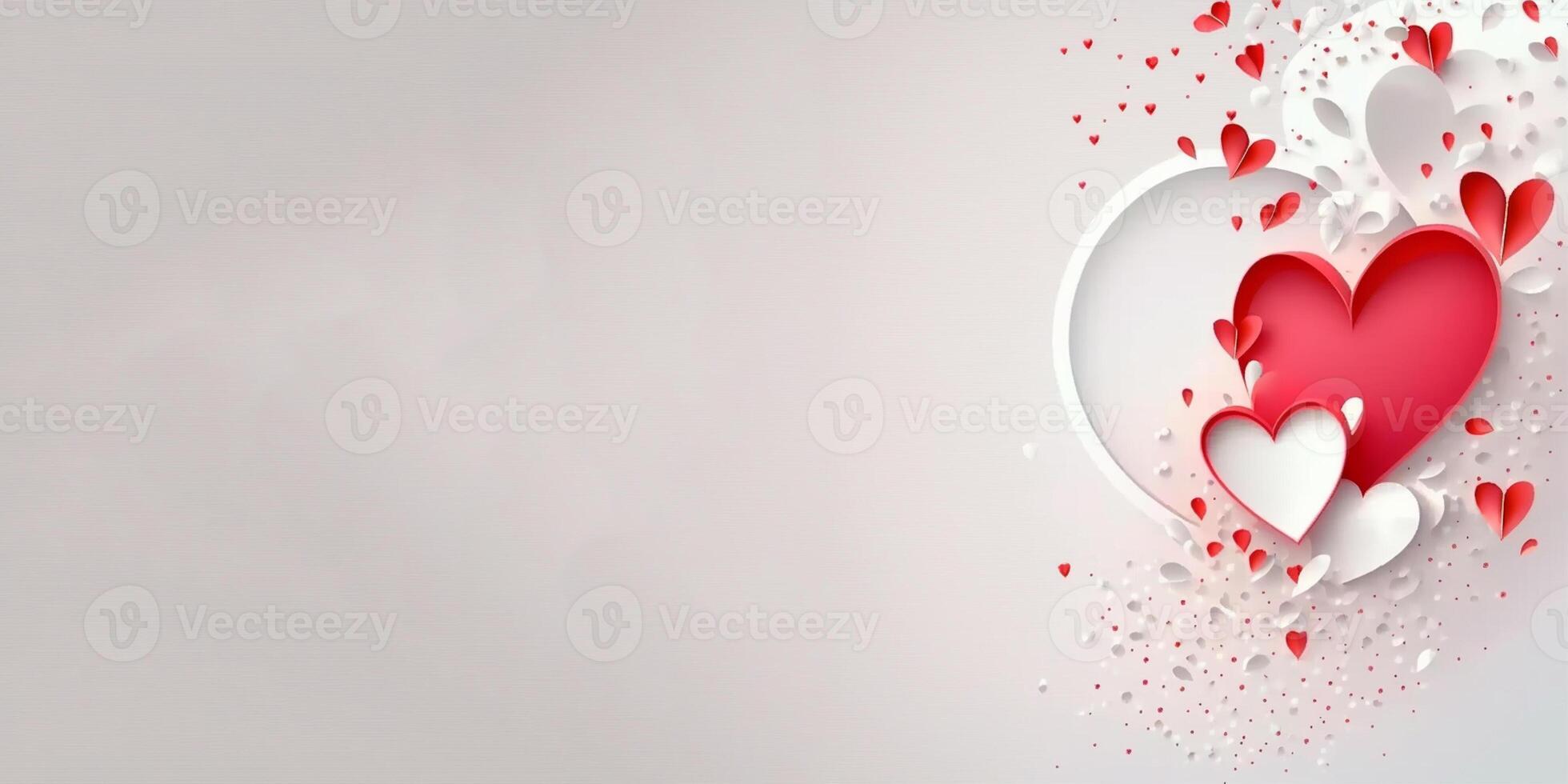 Valentine's day hearts on white background. photo