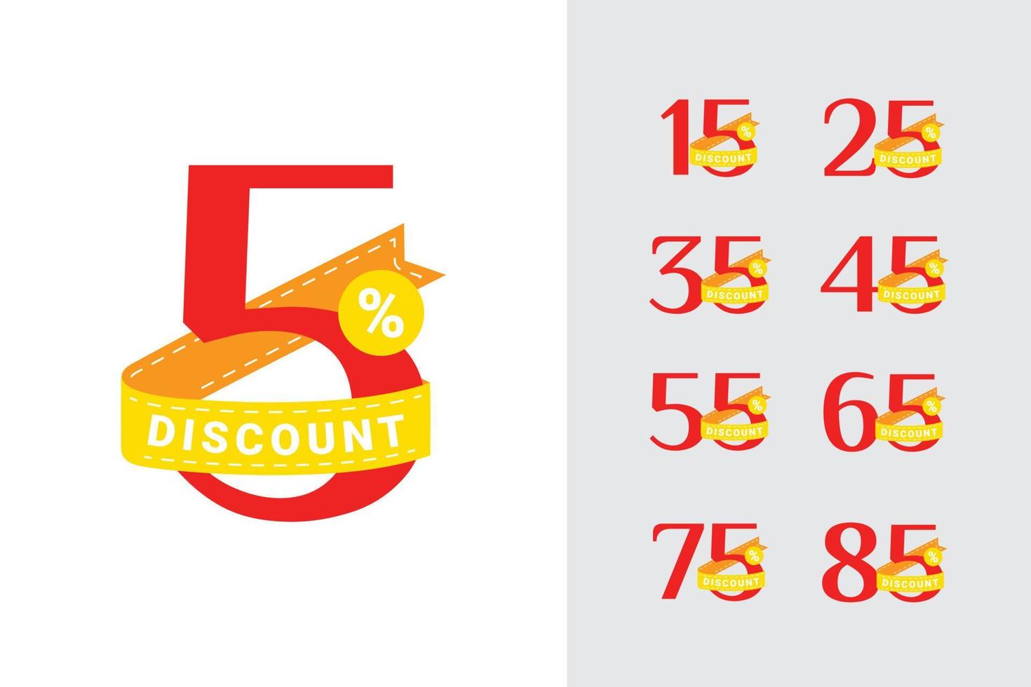 Set of ribbon sale discount and shopping design vector
