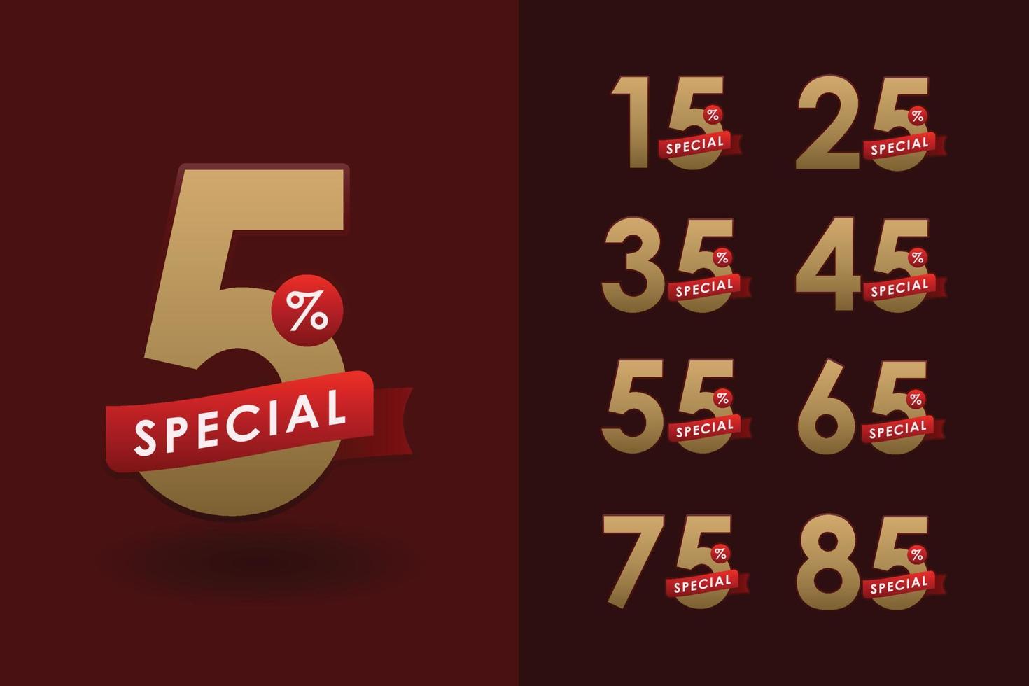 Set of ribbon sale discount and shopping design vector