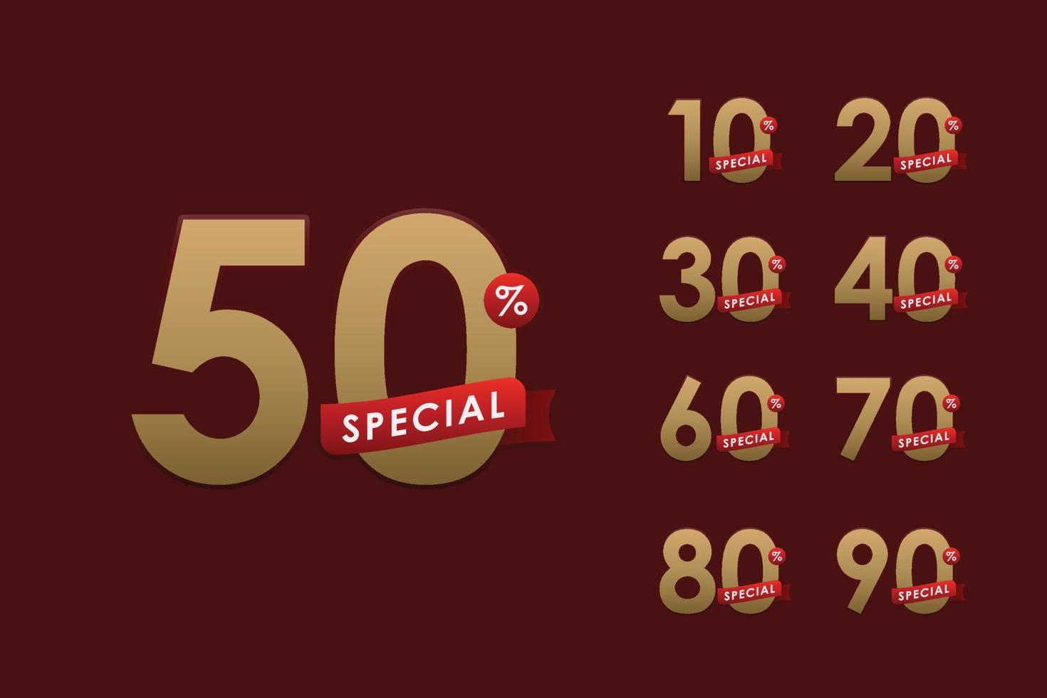 Set of ribbon sale discount and shopping design vector
