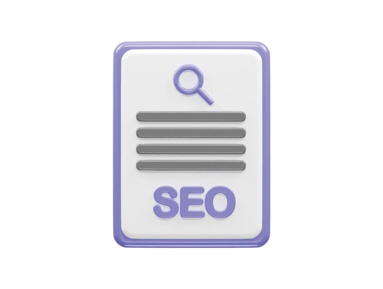 Certificate seo icon 3d render illustration vector