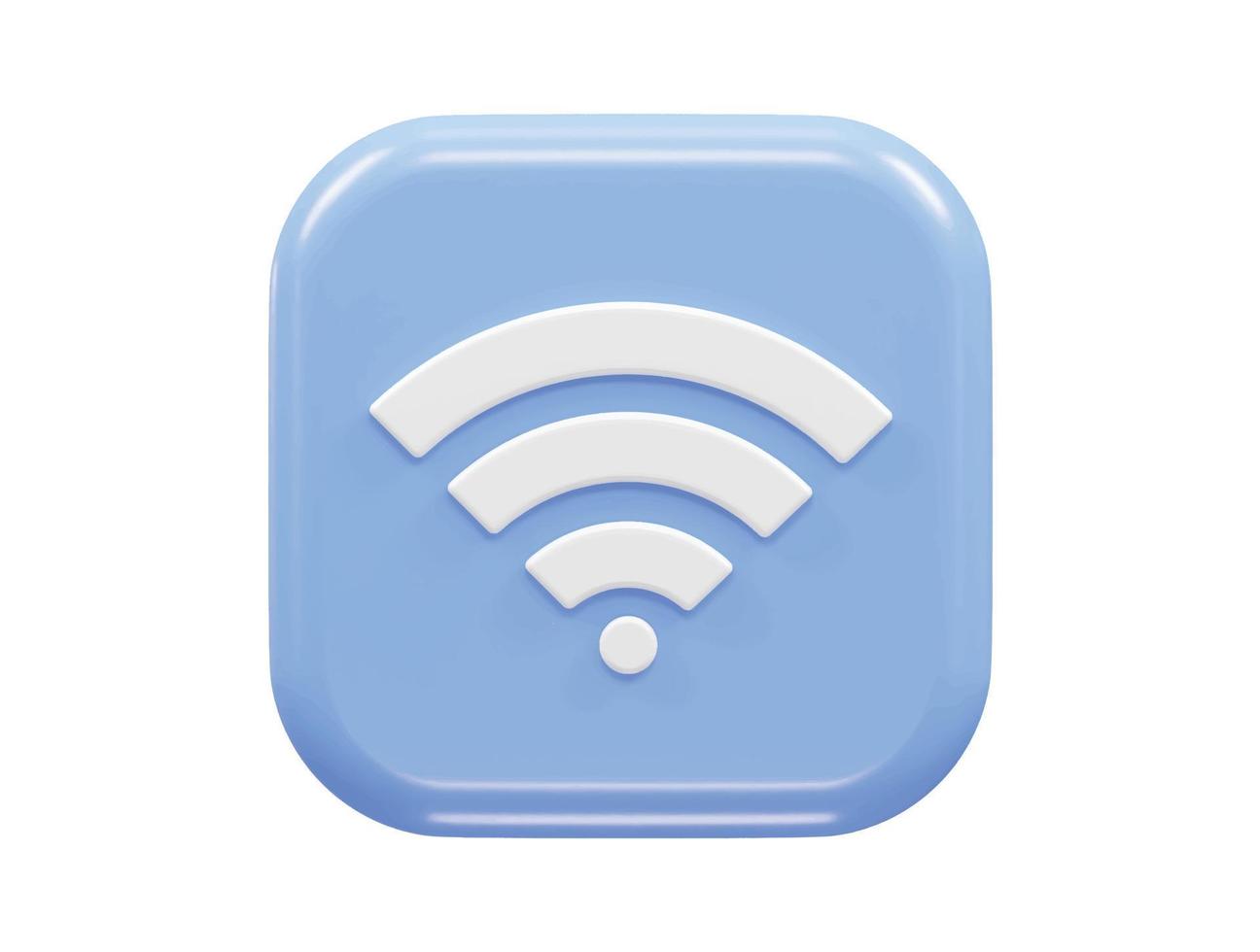 Wifi icon 3d render vector illustration