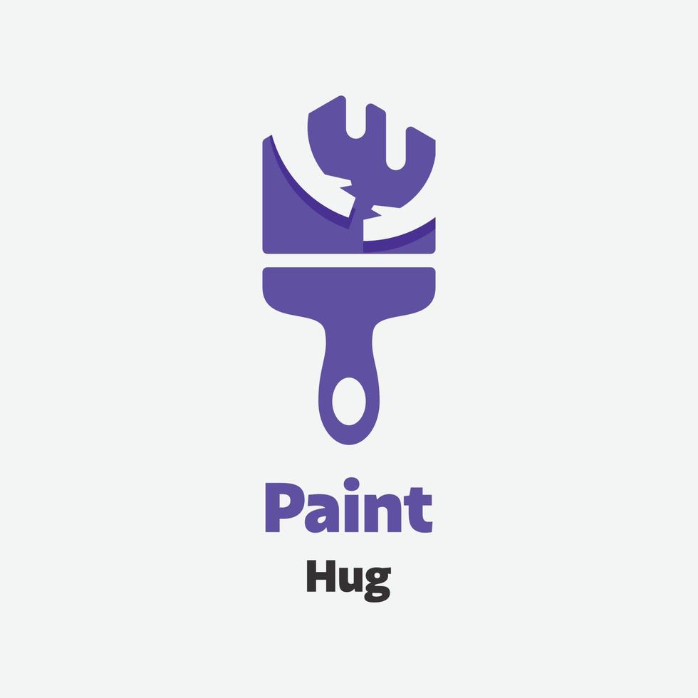 Paintbrush Hug Logo vector