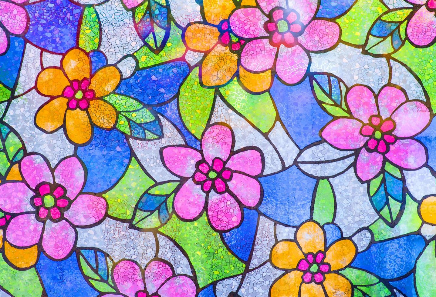 Image of a multicolored stained glass window photo