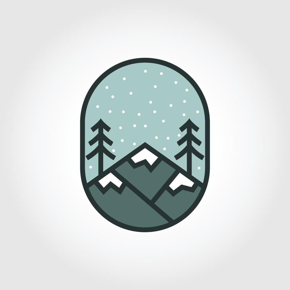 winter logo line art simple minimalist template icon graphic design vector