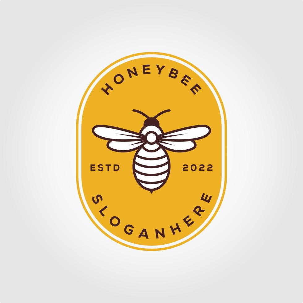 Honeybee logos for labeling honey products and beekeeping vector