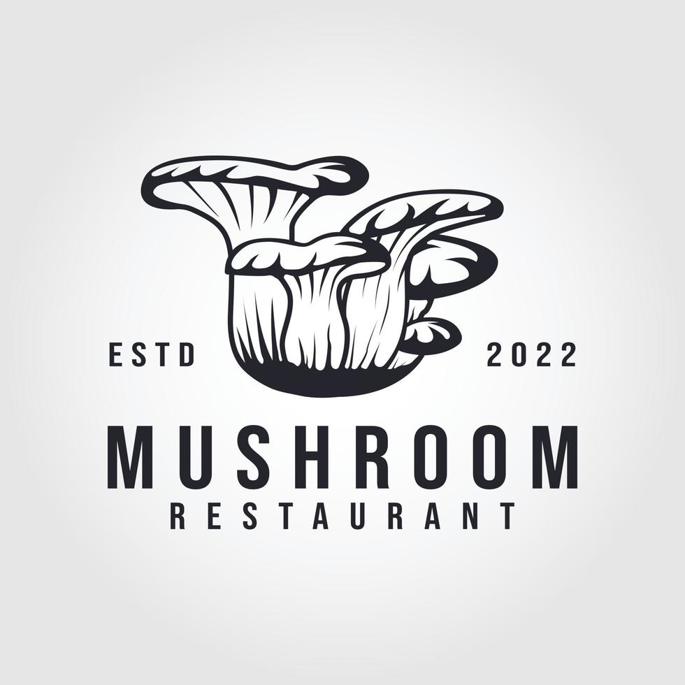 oyster mushroom logo vintage vector illustration design