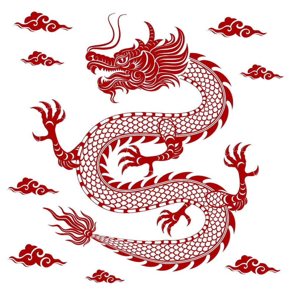 Happy Chinese new year 2024 Dragon Zodiac sign vector