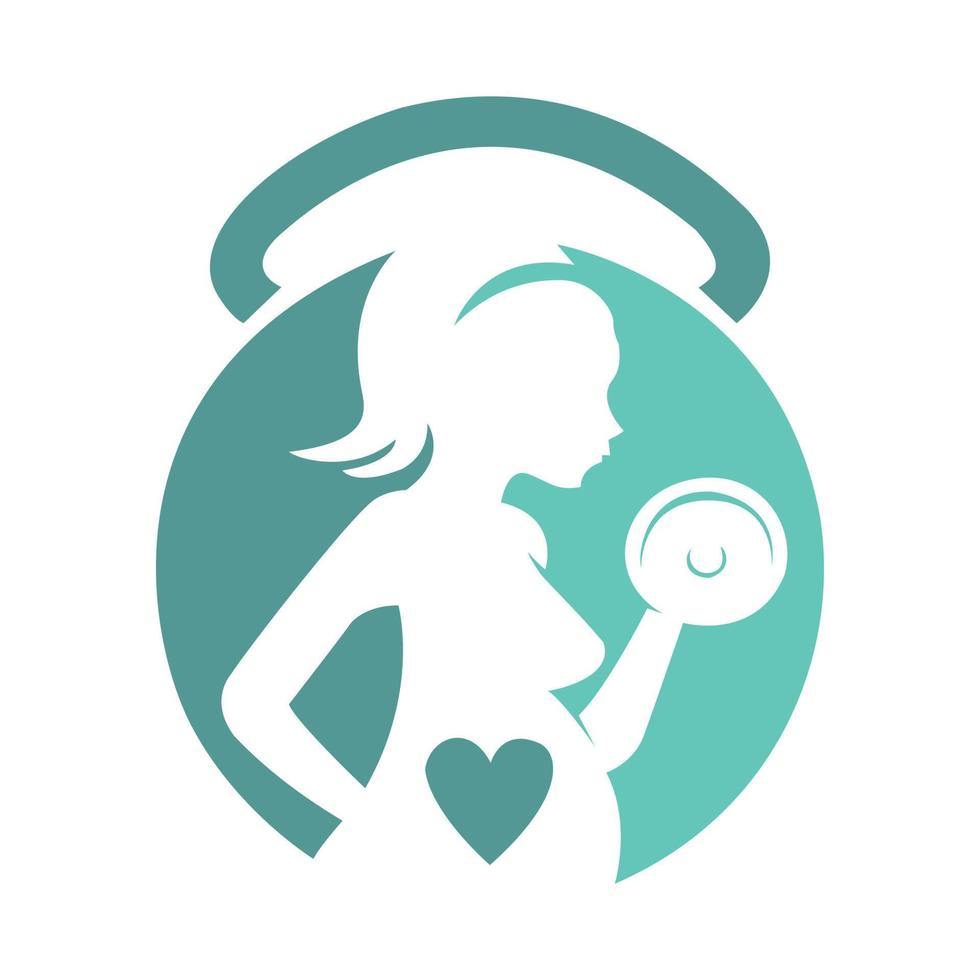 Pregnancy fitness icon vector