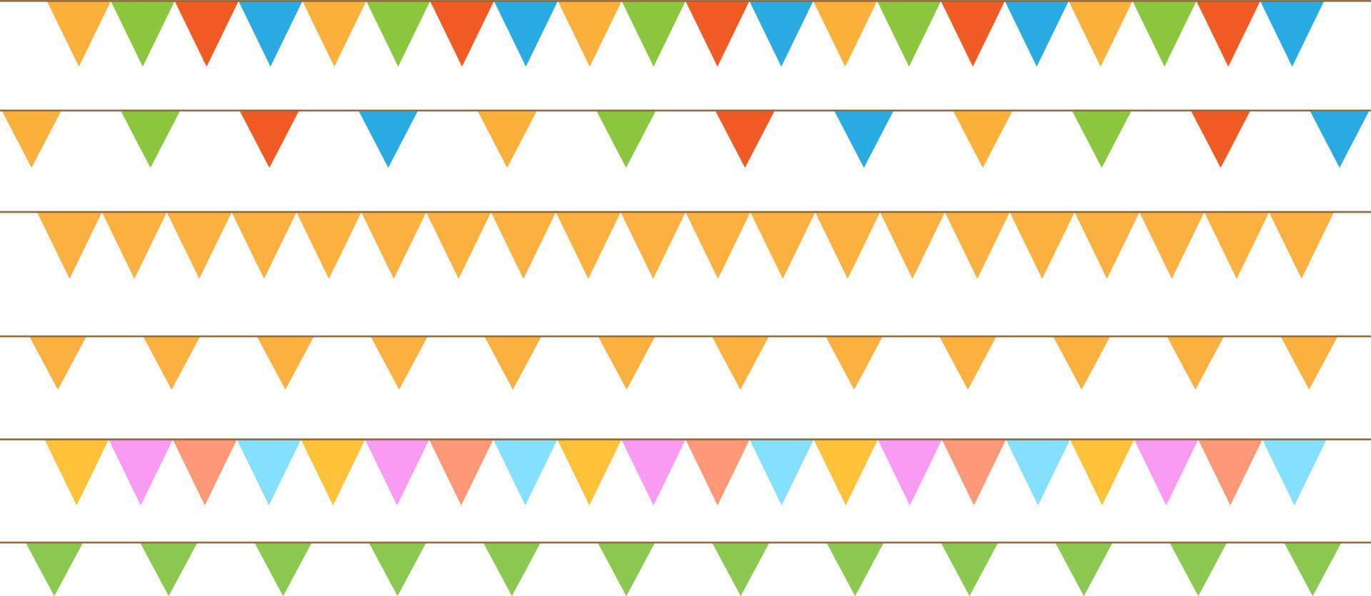 Set of vector bunting party flags for your designs birthday party, wedding celebration