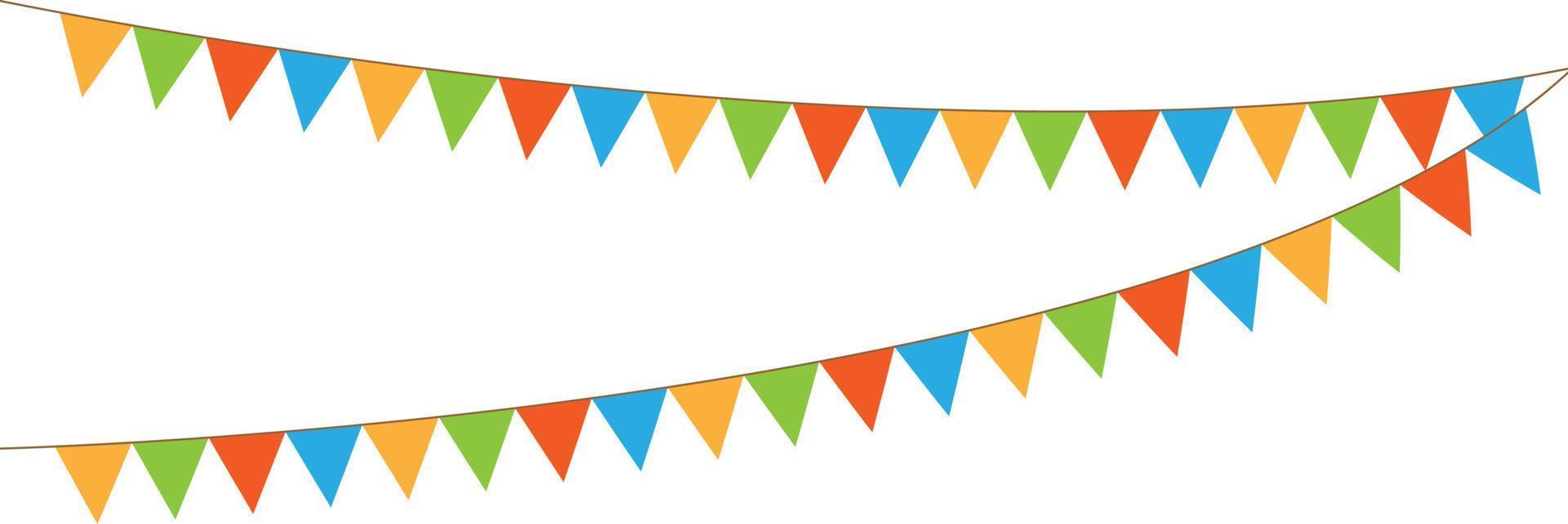 Holiday background with birthday flags. Vector holiday with birthday flags bunting and garland flag.