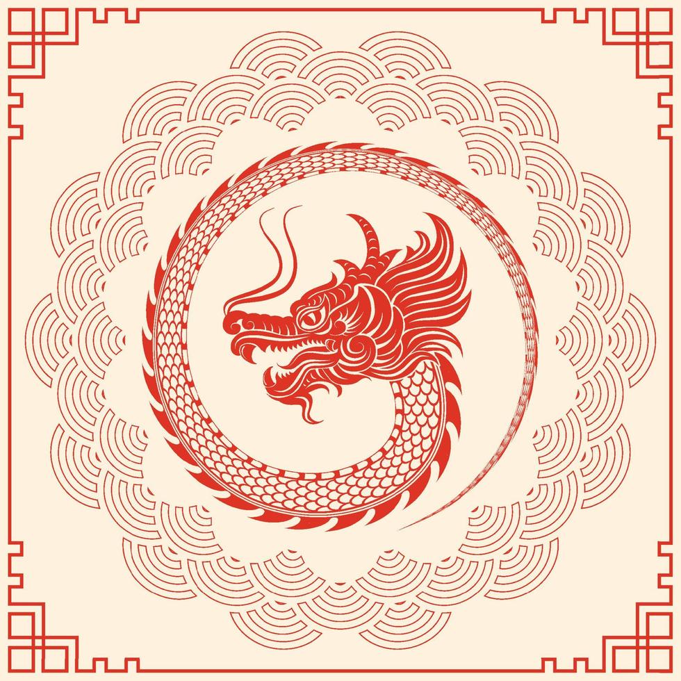 feliz año nuevo chino 2024 dragón signo del zodiaco vector