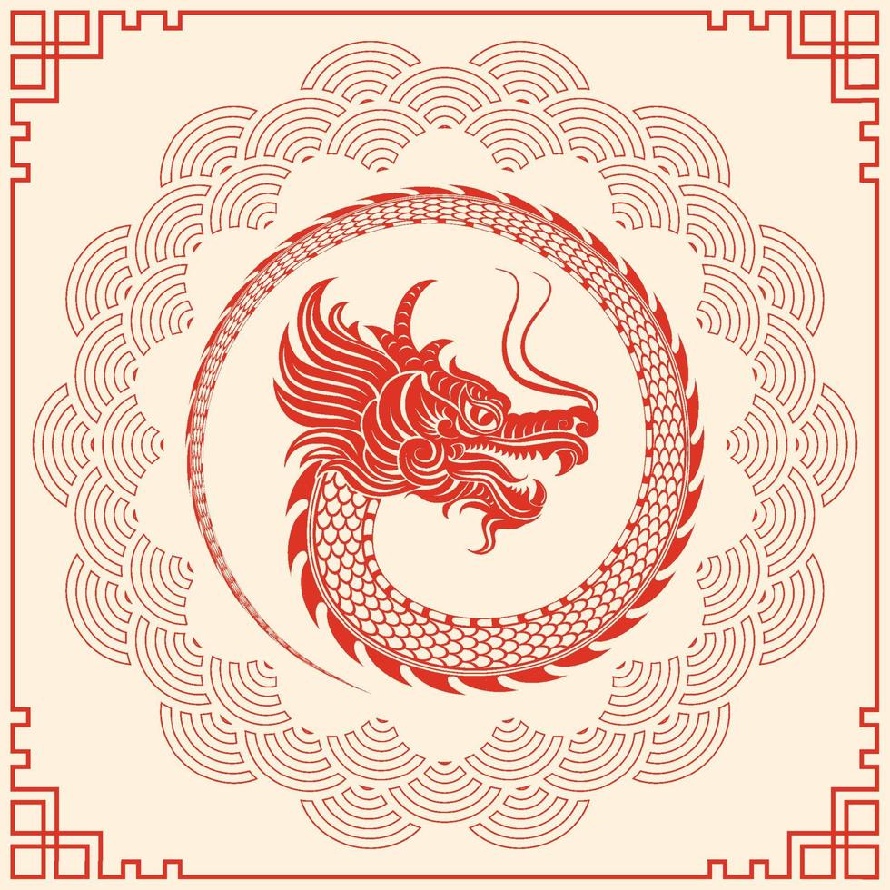 feliz año nuevo chino 2024 dragón signo del zodiaco vector