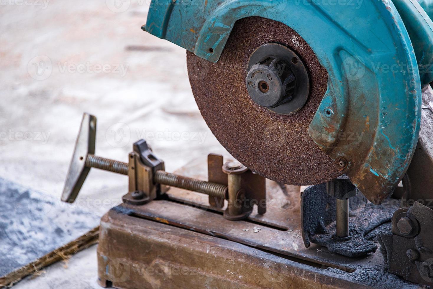 Metal cutting machine at work photo