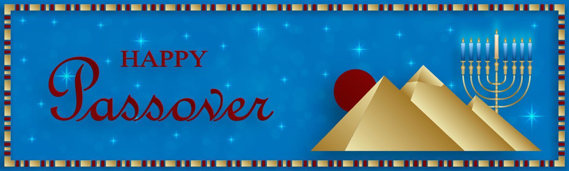 Happy Passover card, the Pessah holiday with nice and creative Jewish symbols vector