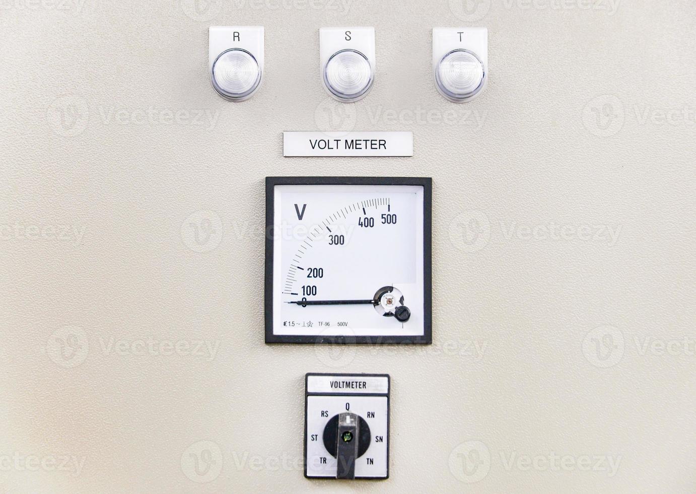 The electric box with volt meter and buttons  display of the system status photo