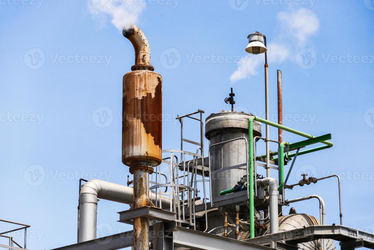 white smoke coming out of industrial chimney photo