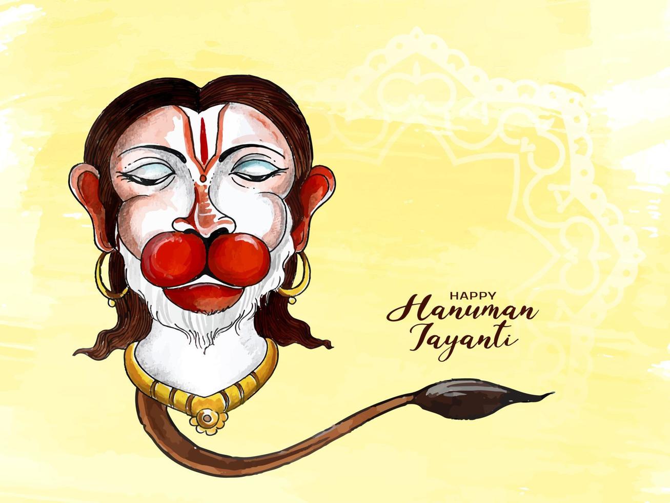 Happy Hanuman Jayanti traditional Indian festival celebration background vector