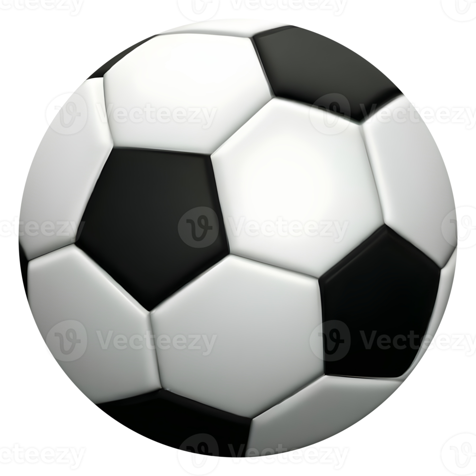 3d fotboll boll eller fotboll. png
