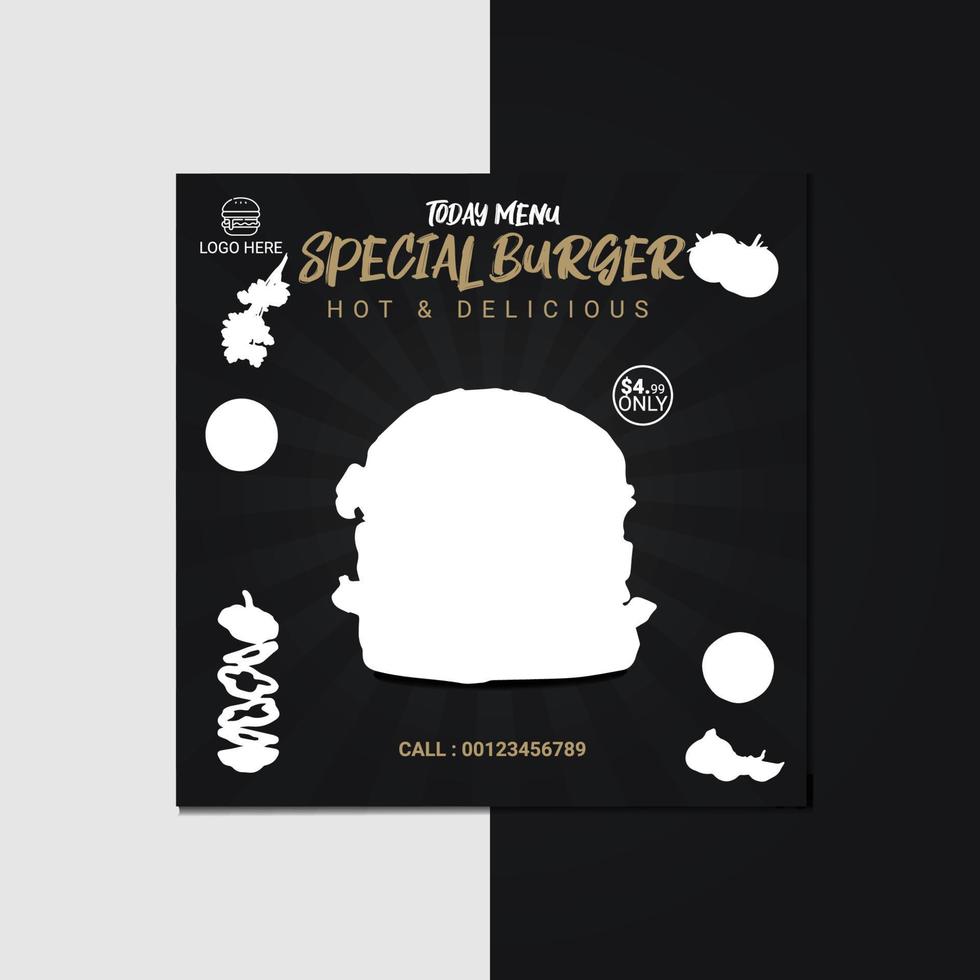 special burger flyer or fastfood flyer vector