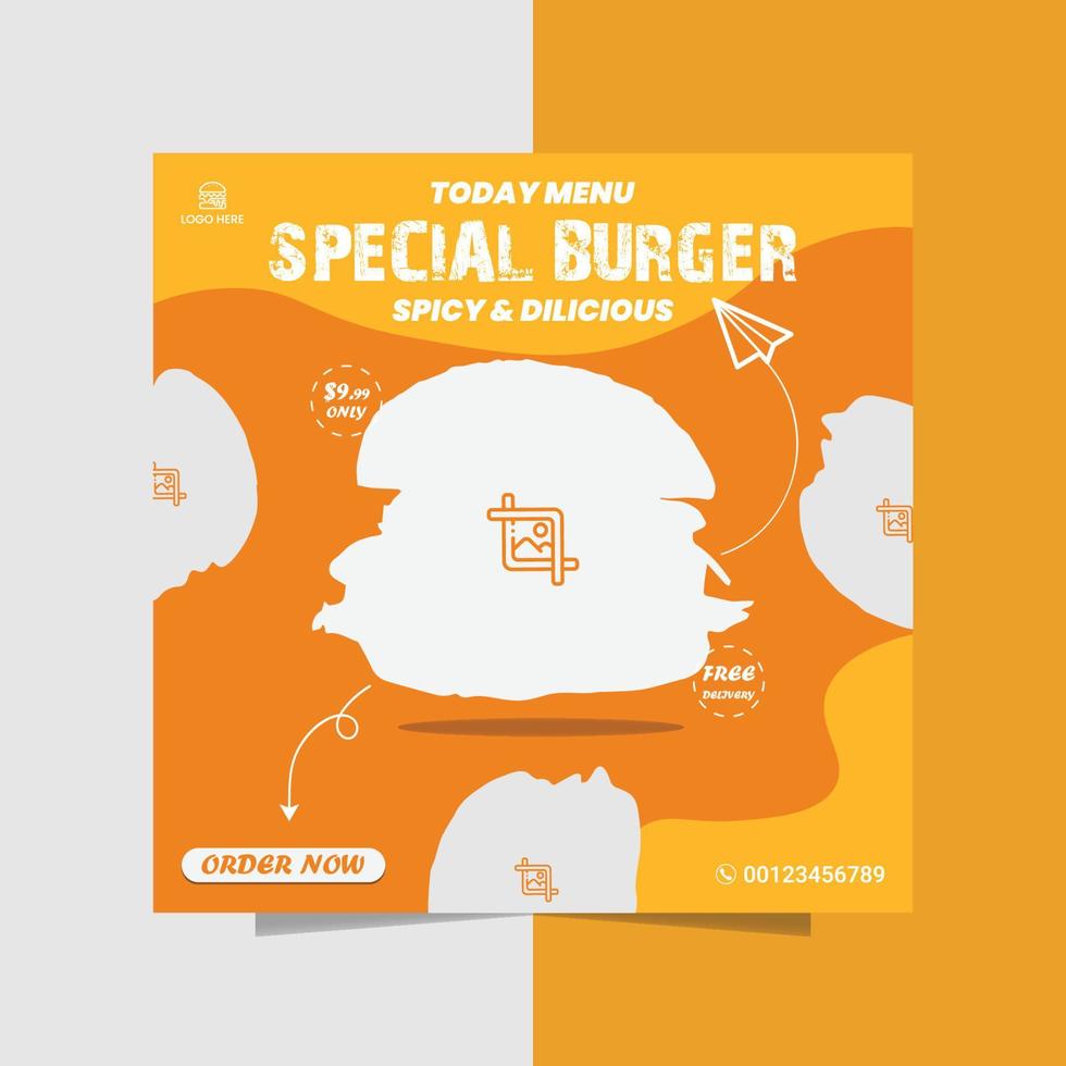 special burger flyer vector