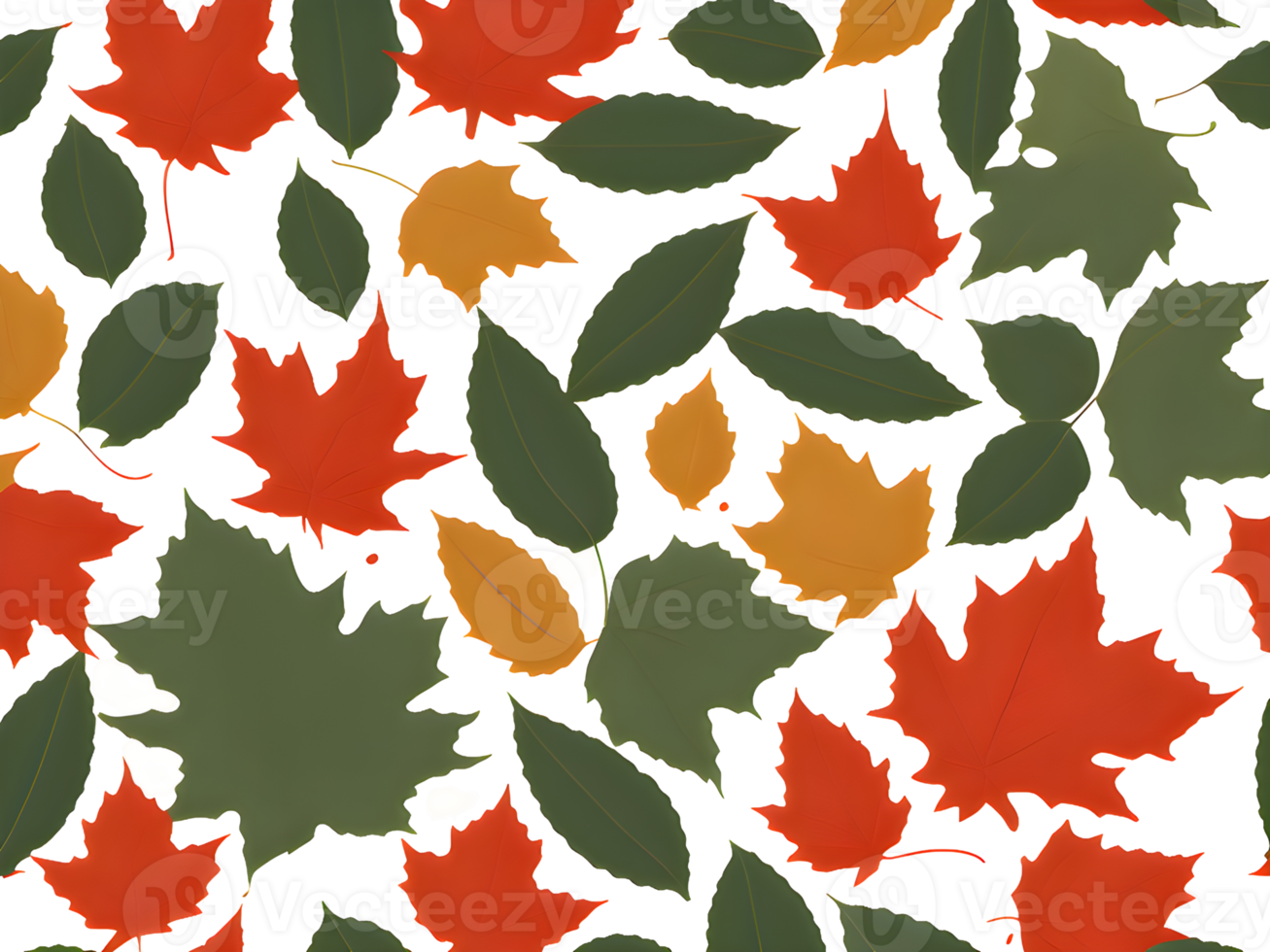 groep van verschillend gekleurde bladeren. herfst bladeren achtergrond. doorbladert vallen. patroon ontwerp. png