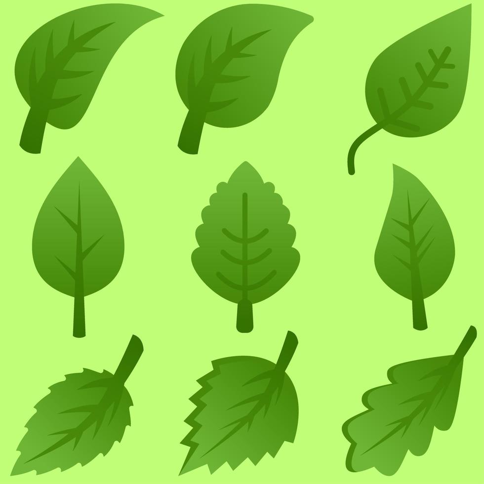 hoja vector ilustración. verde hoja icono para diseño elemento. conjunto de hojas para planta, árbol, ambiente, ecológico, bio o energía. icono sábana para diseño gráfico recurso de naturaleza